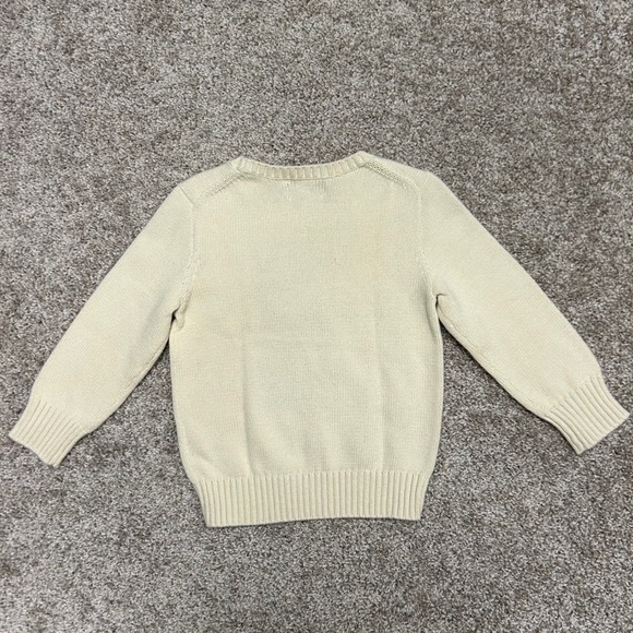 NWT Polo Ralph Lauren Dog Intarsia Crewneck Sweater Boys Size 3 Husky Cream - Picture 8 of 9